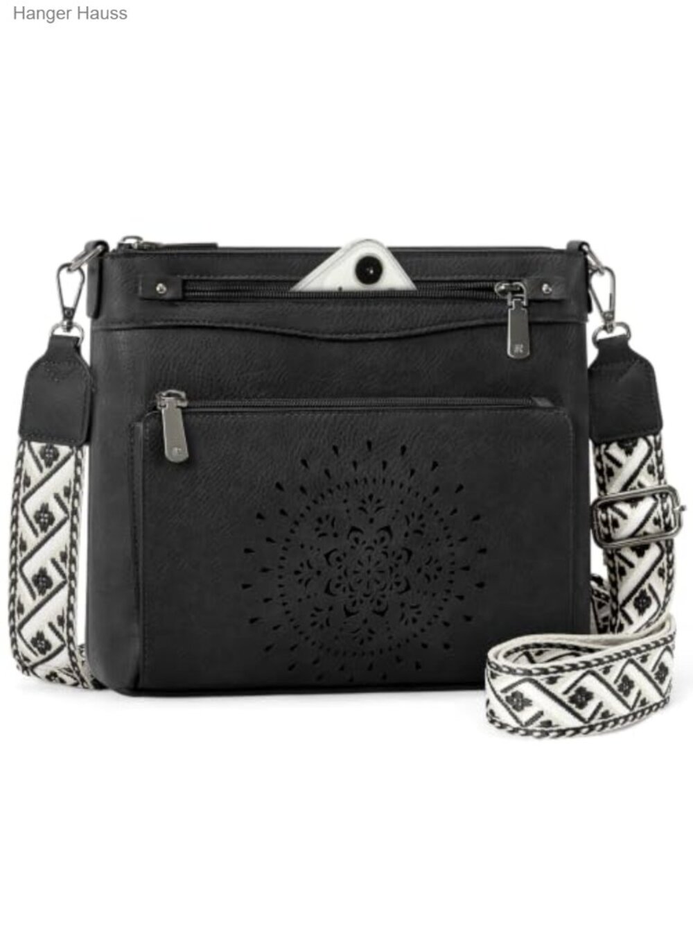 RAINSMORE Women's Crossbody Bag PU Leather Water-Resistant Purse with Card Slots